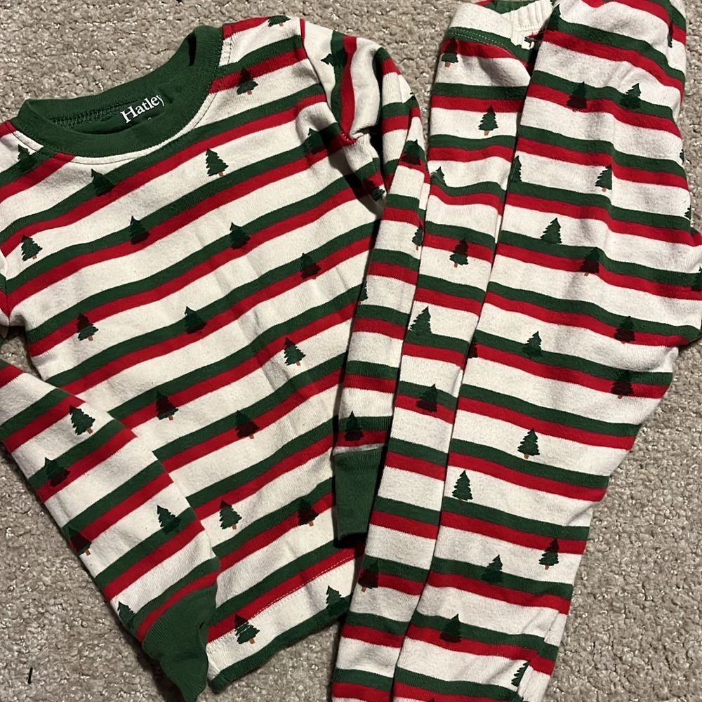 Hatley Festive Green and Red Striped Pajama Set